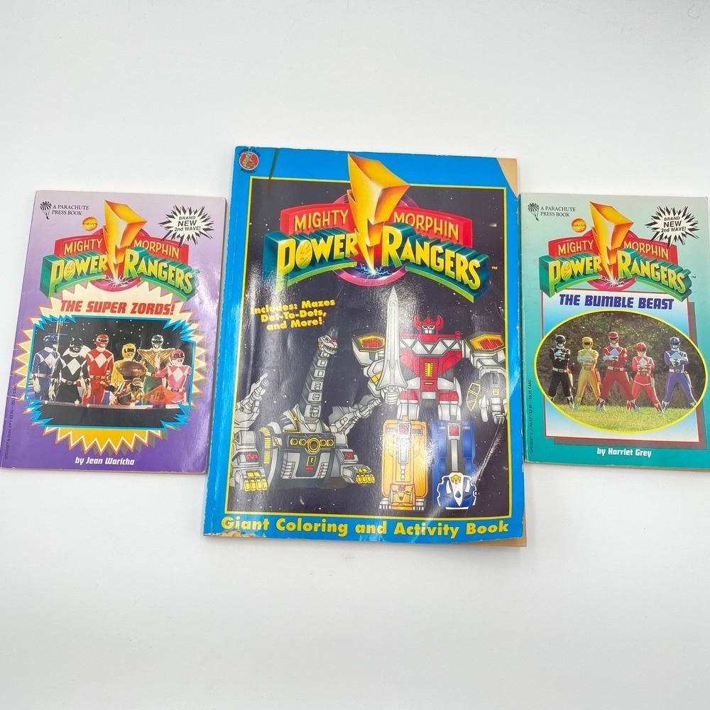 Vintage Power Rangers 3 Book Lot Bumble Beast Super Zorods Coloring  Book‎ 1994